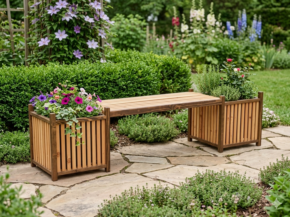Integrated Planter Bench